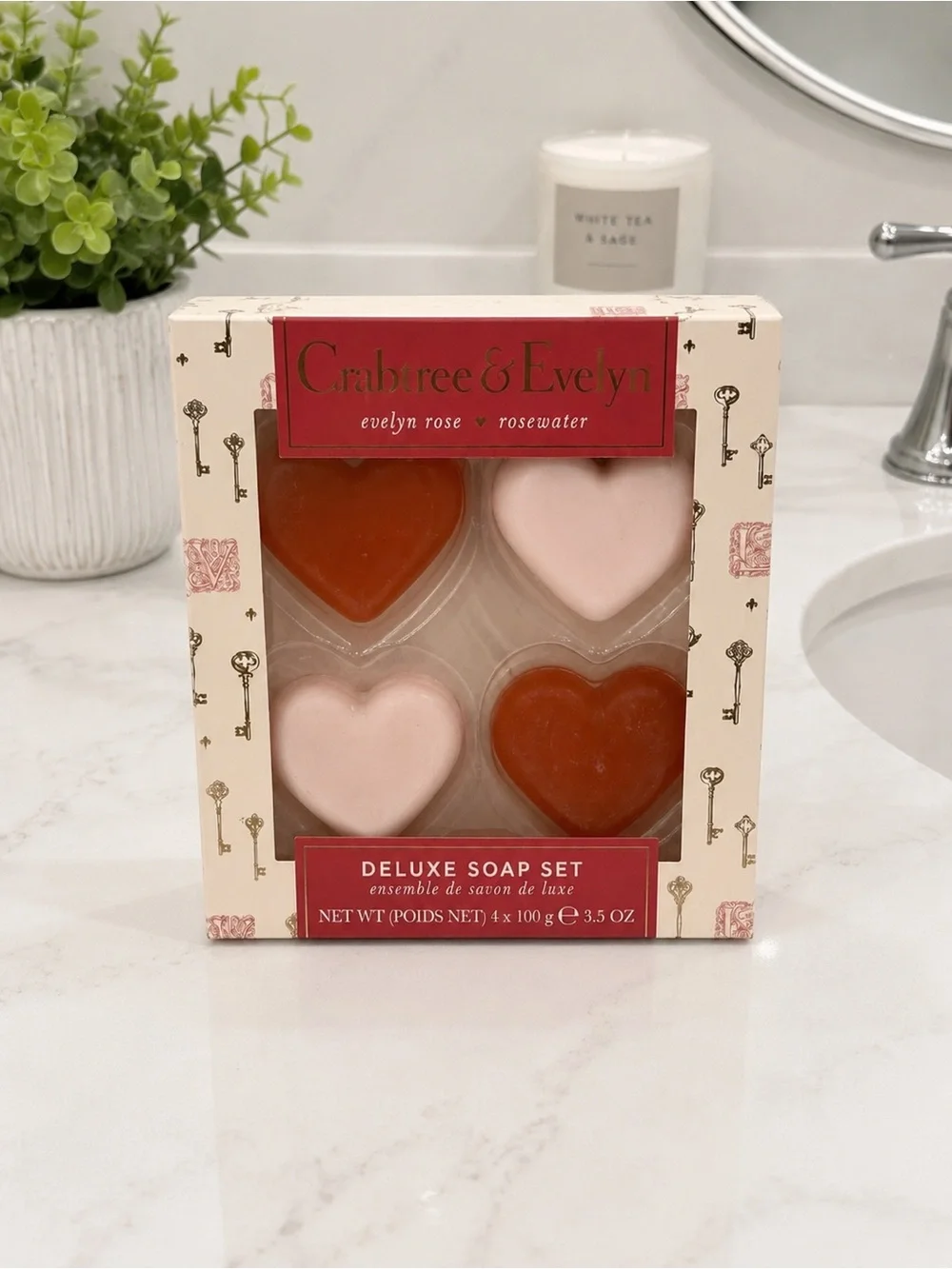 Crabtree & Evelyn Deluxe Soap Set - Evelyn Rose and Rosewater